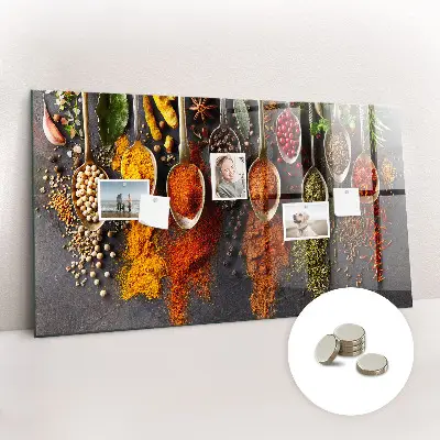 Magnetic spice rack featuring spice spoons design