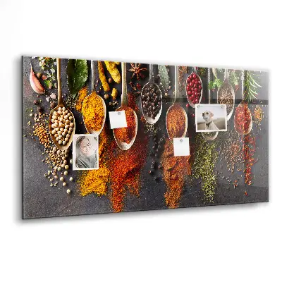 Magnetic spice rack featuring spice spoons design