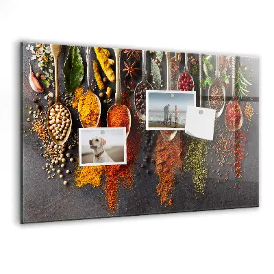 Magnetic spice rack featuring spice spoons design
