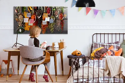 Magnetic spice rack featuring spice spoons design