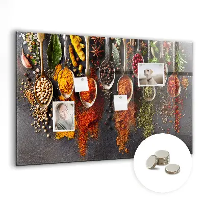 Magnetic spice rack featuring spice spoons design