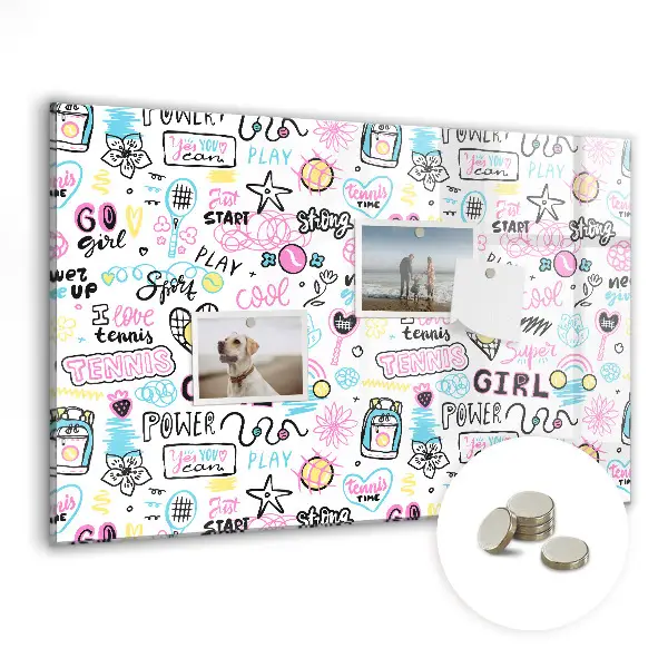 Graffiti Magnetic Glass Dry Erase Board