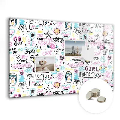 Graffiti Magnetic Glass Dry Erase Board