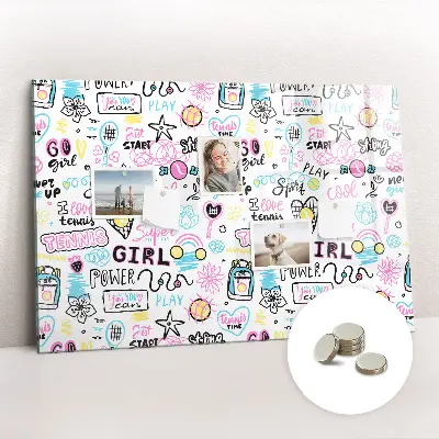 Graffiti Magnetic Glass Dry Erase Board