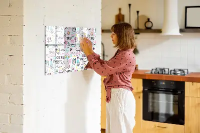 Graffiti Magnetic Glass Dry Erase Board