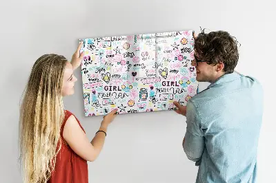 Graffiti Magnetic Glass Dry Erase Board