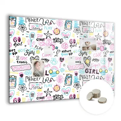 Graffiti Magnetic Glass Dry Erase Board