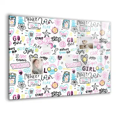 Graffiti Magnetic Glass Dry Erase Board