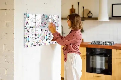 Graffiti Magnetic Glass Dry Erase Board