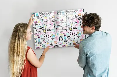 Graffiti Magnetic Glass Dry Erase Board