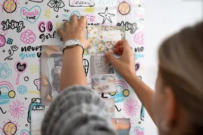 Graffiti Magnetic Glass Dry Erase Board