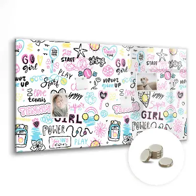 Graffiti Magnetic Glass Dry Erase Board