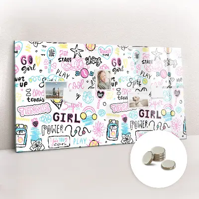 Graffiti Magnetic Glass Dry Erase Board