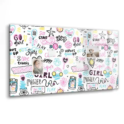 Graffiti Magnetic Glass Dry Erase Board
