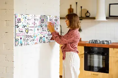 Graffiti Magnetic Glass Dry Erase Board