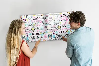 Graffiti Magnetic Glass Dry Erase Board
