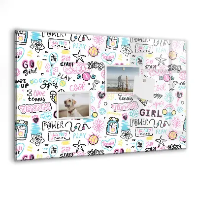 Graffiti Magnetic Glass Dry Erase Board