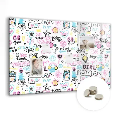 Graffiti Magnetic Glass Dry Erase Board