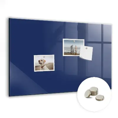 Magnetic Glass Dry Erase Board in Navy Blue