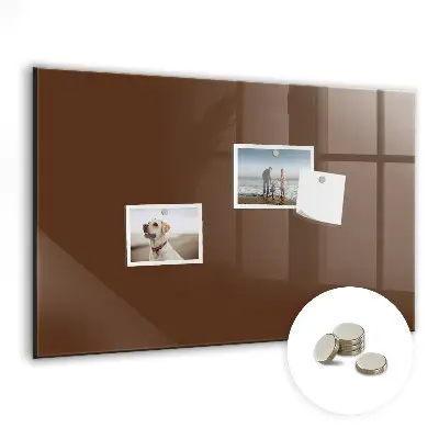 Magnetic glass dry erase board in brown