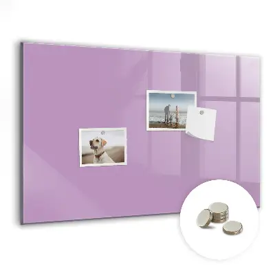 Lilac magnetic glass dry erase board