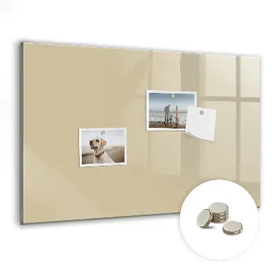 Magnetic glass dry erase board in beige