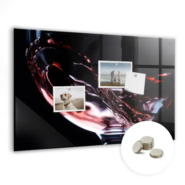 Glass of wine glass magnetic board