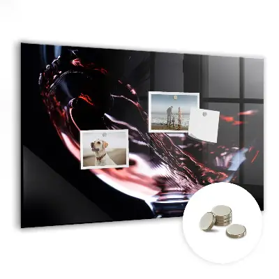 Glass of wine glass magnetic board