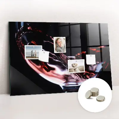 Glass of wine glass magnetic board