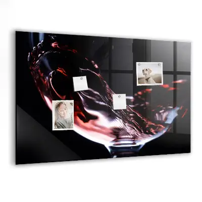 Glass of wine glass magnetic board