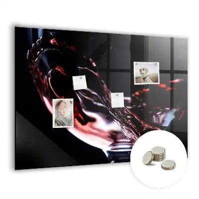 Glass of wine glass magnetic board