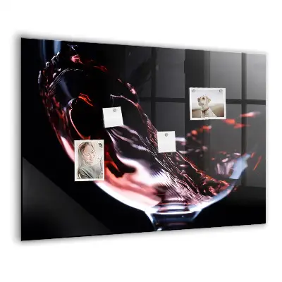 Glass of wine glass magnetic board