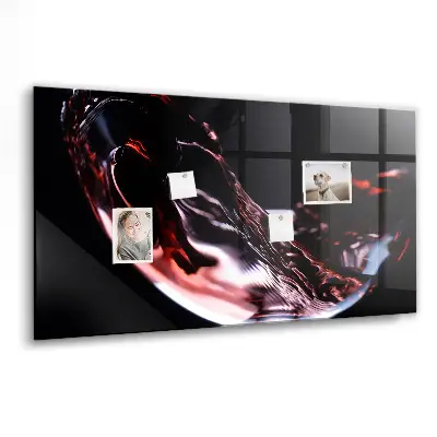 Glass of wine glass magnetic board