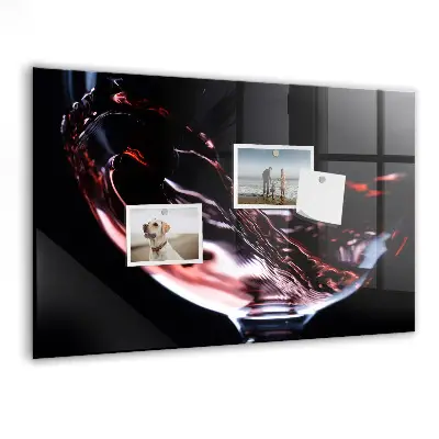 Glass of wine glass magnetic board