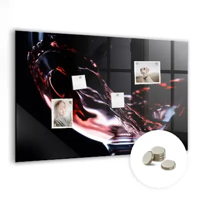 Glass of wine glass magnetic board