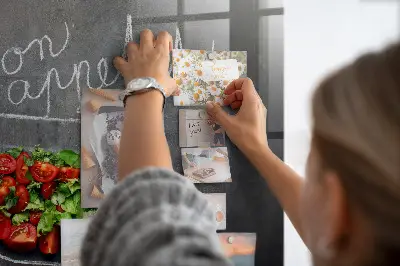 Magnetic glass dry erase board with Bon appetit inscription