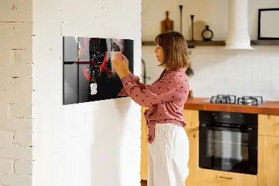 Magnetic Glass Dry Erase Board Featuring Peppers in Water