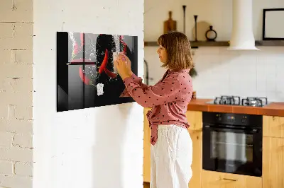 Magnetic Glass Dry Erase Board Featuring Peppers in Water