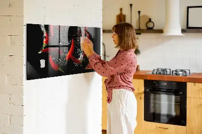 Magnetic glass dry erase board Peppers in water