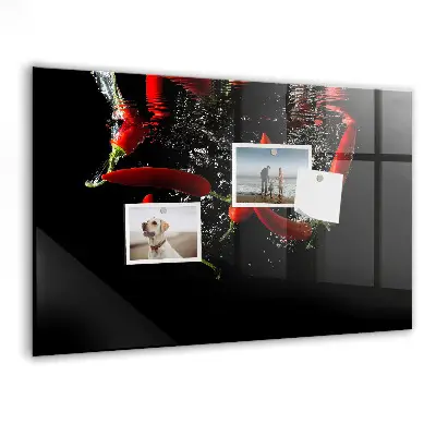 Magnetic Glass Dry Erase Board Featuring Peppers in Water