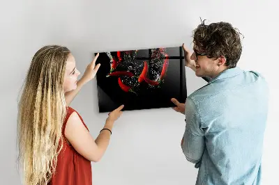 Magnetic Glass Dry Erase Board Featuring Peppers in Water