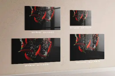 Magnetic Glass Dry Erase Board Featuring Peppers in Water