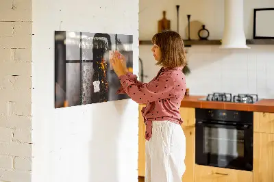 Magnetic glass dry erase board Glass bottles