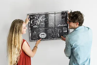 Magnetic wall board for coffee machines