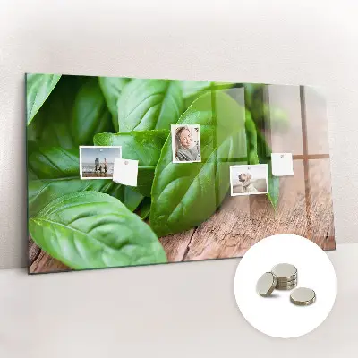 Basil leaves magnetic wall board