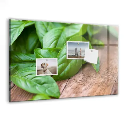 Basil leaves magnetic wall board