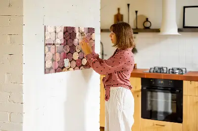 Magnetic wall board with wine corks design