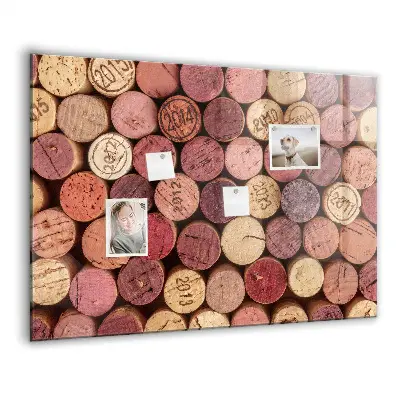 Magnetic wall board with wine corks design
