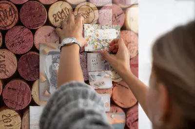 Magnetic wall board with wine corks design