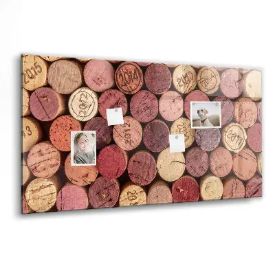 Magnetic wall board with wine corks design